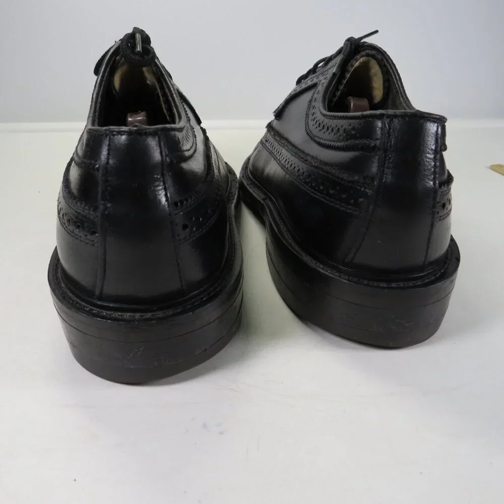 Vintage Men's Leather Dress Shoes Brown Wingtip Oxford Lace up 7 1/2 D